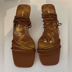 Larroude Nadia Tan Strappy Heels